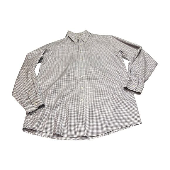 Gold Label Roundtree & Yorke Dress Shirt Men's 16 Multi Check Cotton Button-Down - Picture 1 of 8
